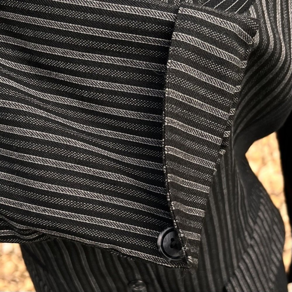 Tina Hagen VTG Wool Blazer Medium Artsy 4 Fabric Patterns Black Gray Silver Sz M - Picture 9 of 15